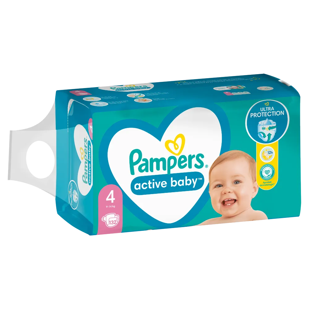 allegro pampers active baby 132 szt