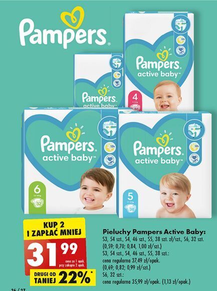 pieluchomajtki pampers 15+ dla 4latka